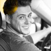 home page banner, happy customer